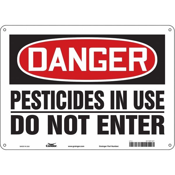 Safety Sign, 10 in Height, 14 in Width, Vinyl, Horizontal Rectangle, English, 470P47