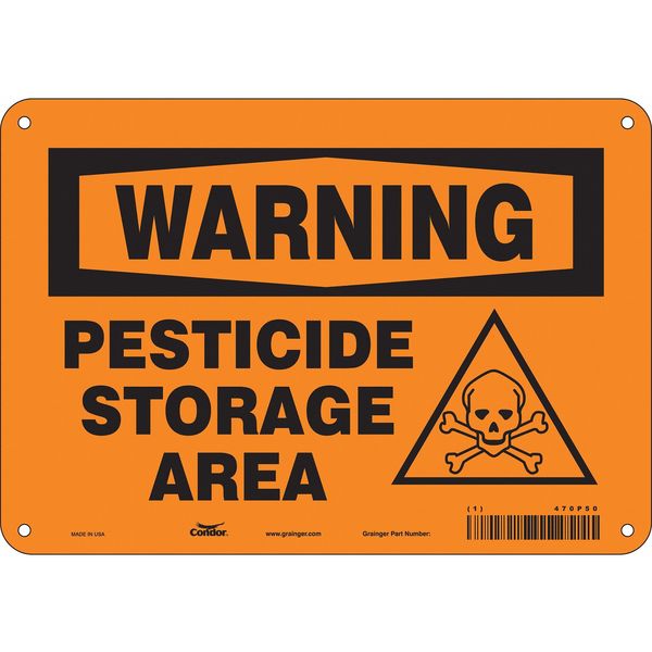 Safety Sign, 7 in Height, 10 in Width, Polyethylene, Vertical Rectangle, English, 470P50