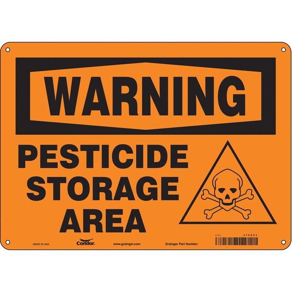 Safety Sign, 10 in Height, 14 in Width, Polyethylene, Horizontal Rectangle, English, 470P51