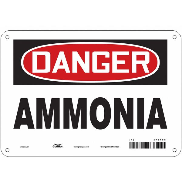Safety Sign, 7 in Height, 10 in Width, Polyethylene, Vertical Rectangle, English, 470R95
