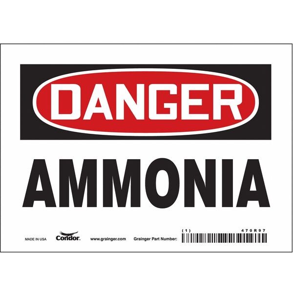 Safety Sign, 5 in Height, 7 in Width, Vinyl, Horizontal Rectangle, English, 470R97