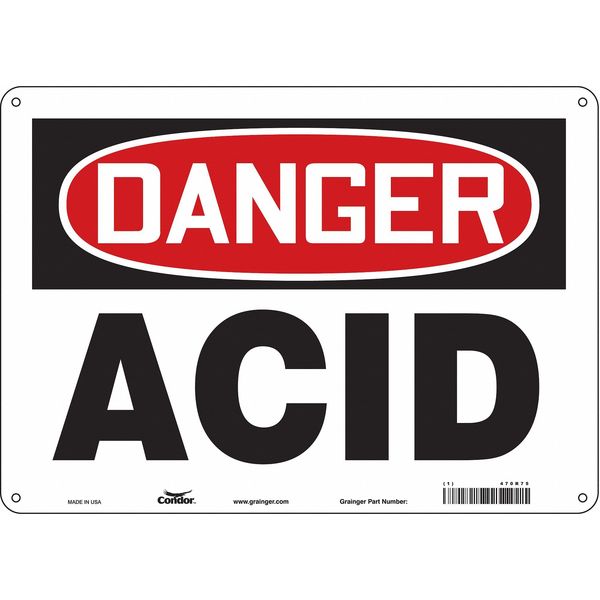 Safety Sign, 10 in Height, 14 in Width, Polyethylene, Horizontal Rectangle, English, 470R75