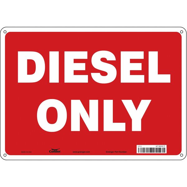 Safety Sign, 10 in Height, 14 in Width, Polyethylene, Horizontal Rectangle, English, 470R27