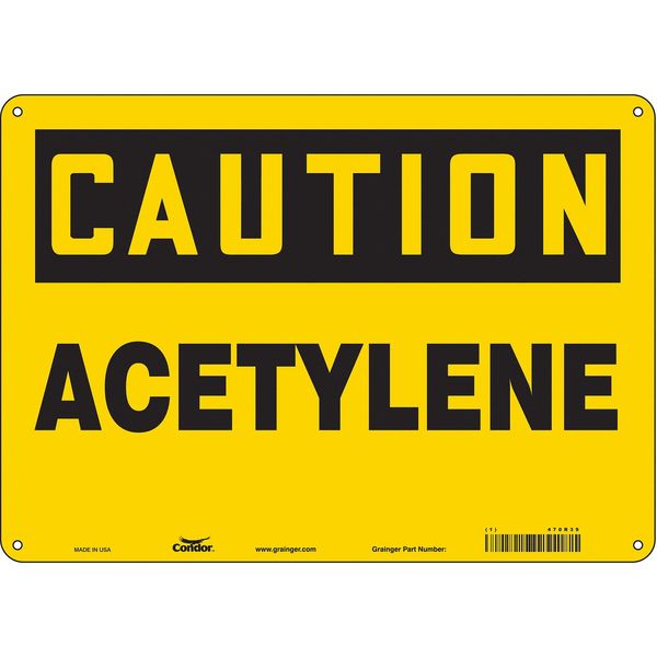 Safety Sign, 10 in Height, 14 in Width, Polyethylene, Horizontal Rectangle, English, 470R39