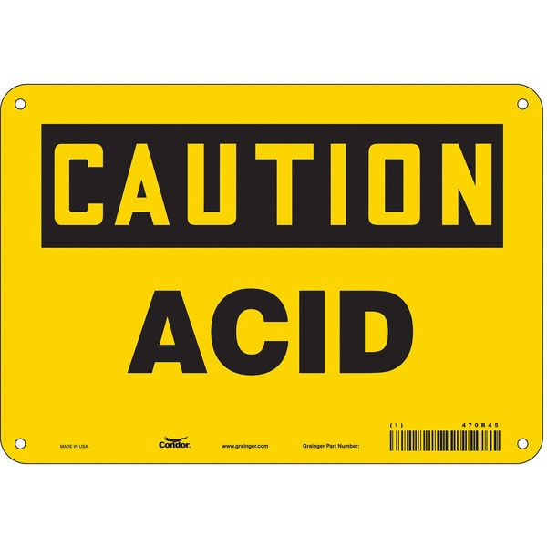 Safety Sign, 7 in Height, 10 in Width, Polyethylene, Vertical Rectangle, English, 470R45