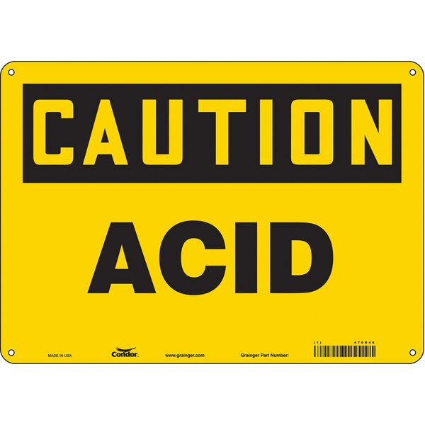 Safety Sign, 10 in Height, 14 in Width, Polyethylene, Horizontal Rectangle, English, 470R46