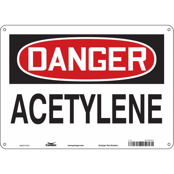 Safety Sign, 10 in Height, 14 in Width, Polyethylene, Horizontal Rectangle, English, 470R54