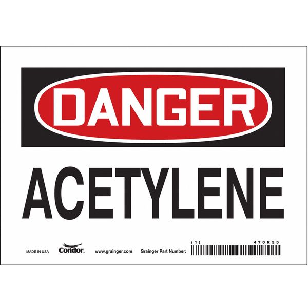 Safety Sign, 5 in Height, 7 in Width, Vinyl, Horizontal Rectangle, English, 470R55