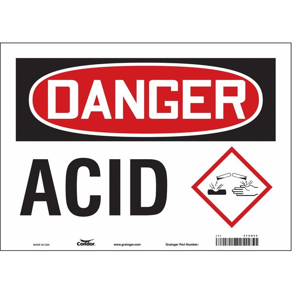 Safety Sign, 10 in Height, 14 in Width, Vinyl, Horizontal Rectangle, English, 470R65