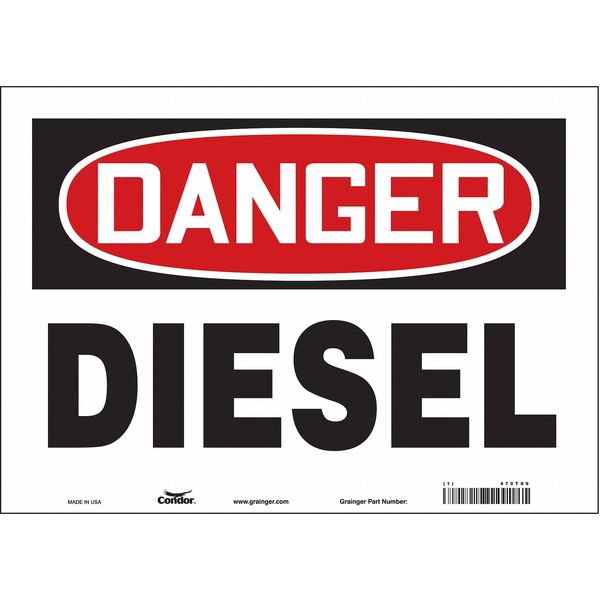 Safety Sign, 10 in Height, 14 in Width, Vinyl, Horizontal Rectangle, English, 470T89