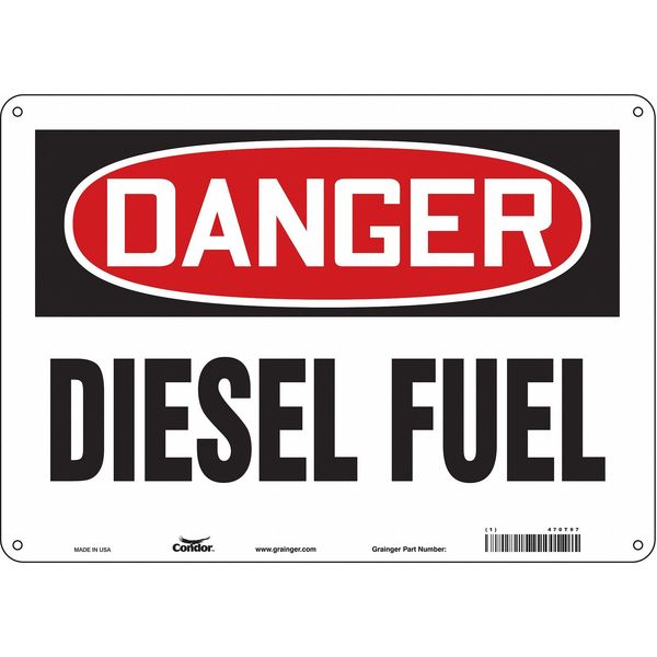 Safety Sign, 10 in Height, 14 in Width, Polyethylene, Horizontal Rectangle, English, 470T97