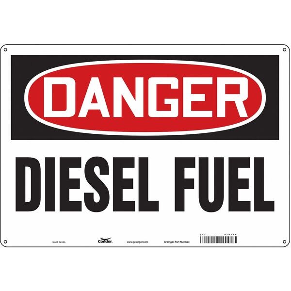Safety Sign, 14 in H, 20 in W, Polyethylene, Horizontal Rectangle, English, 470T98