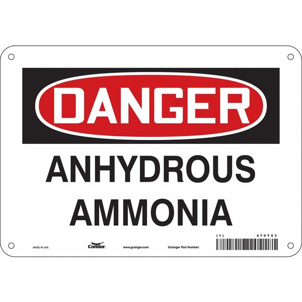 Safety Sign, 7 in Height, 10 in Width, Polyethylene, Vertical Rectangle, English, 470T03