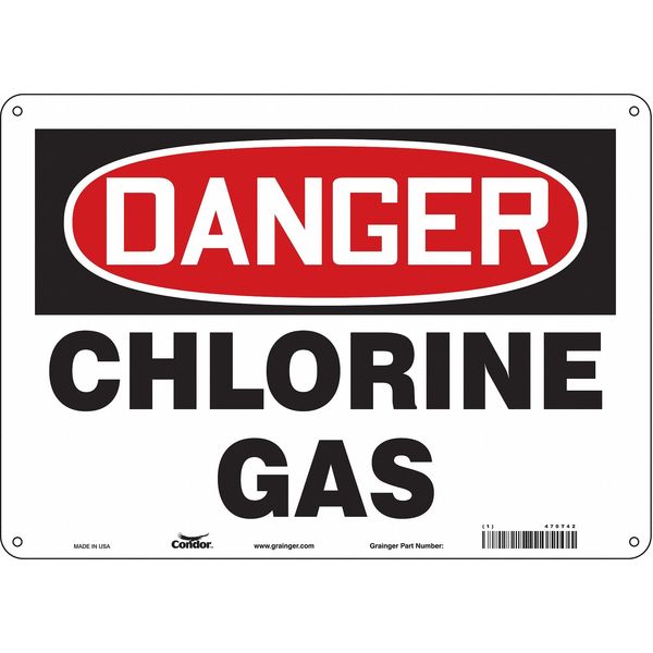 Safety Sign, 10 in Height, 14 in Width, Polyethylene, Horizontal Rectangle, English, 470T42