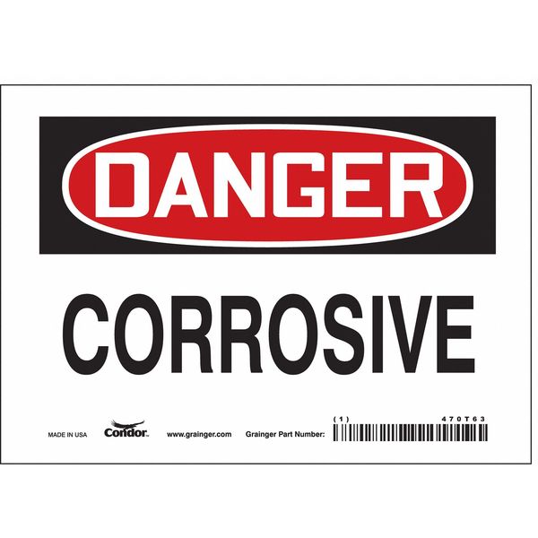Safety Sign, 5 in Height, 7 in Width, Vinyl, Horizontal Rectangle, English, 470T63