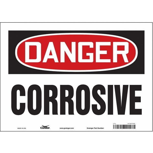 Safety Sign, 10 in Height, 14 in Width, Vinyl, Horizontal Rectangle, English, 470T65
