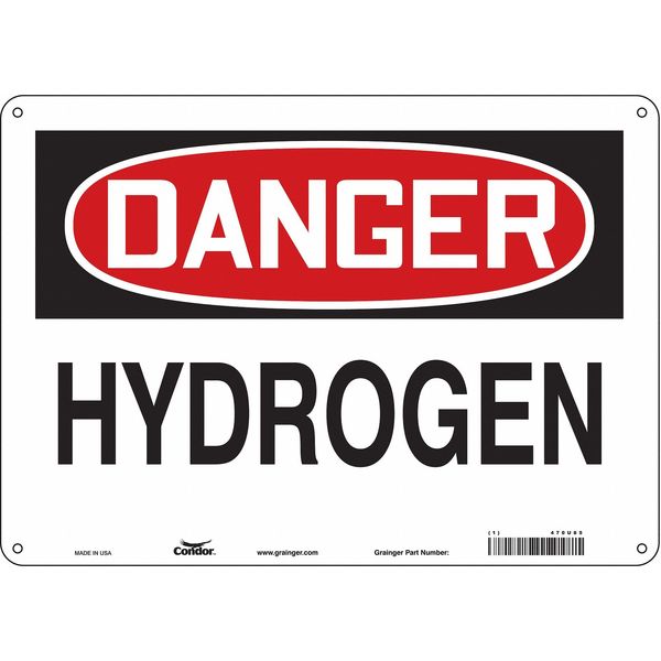 Safety Sign, 10 in Height, 14 in Width, Polyethylene, Horizontal Rectangle, English, 470U85