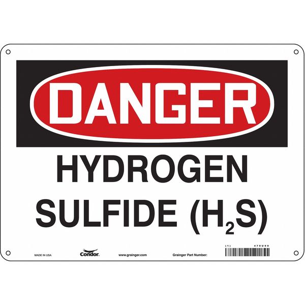 Safety Sign, 10 in Height, 14 in Width, Polyethylene, Horizontal Rectangle, English, 470U99