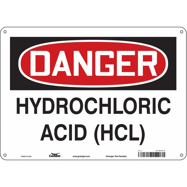 Safety Sign, 10 in Height, 14 in Width, Polyethylene, Horizontal Rectangle, English, 470U79