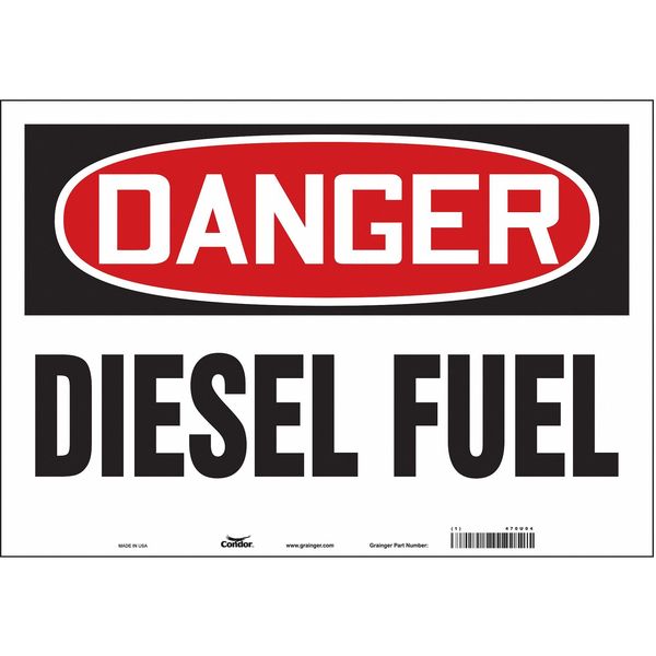 Safety Sign, 14 in H, 20 in W, Vinyl, Horizontal Rectangle, English, 470U04