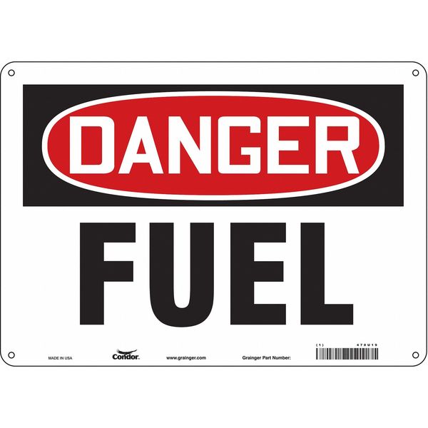 Safety Sign, 10 in Height, 14 in Width, Polyethylene, Horizontal Rectangle, English, 470U19