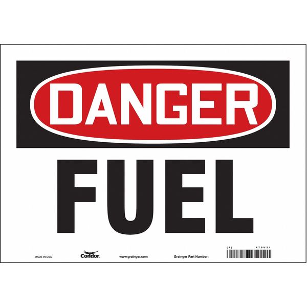 Safety Sign, 10 in Height, 14 in Width, Vinyl, Horizontal Rectangle, English, 470U21