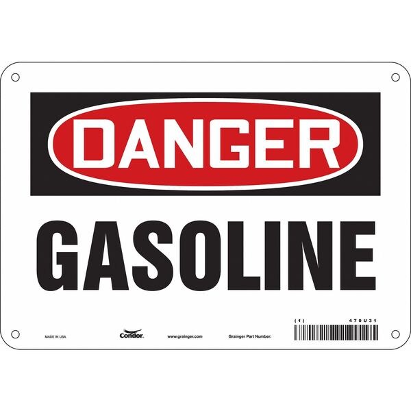 Safety Sign, 7 in Height, 10 in Width, Polyethylene, Vertical Rectangle, English, 470U31