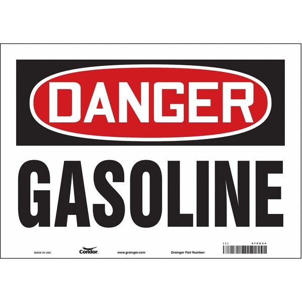 Safety Sign, 10 in Height, 14 in Width, Vinyl, Horizontal Rectangle, English, 470U34