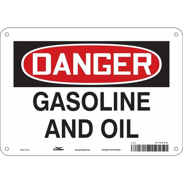 Safety Sign, 7 in Height, 10 in Width, Polyethylene, Vertical Rectangle, English, 470U45