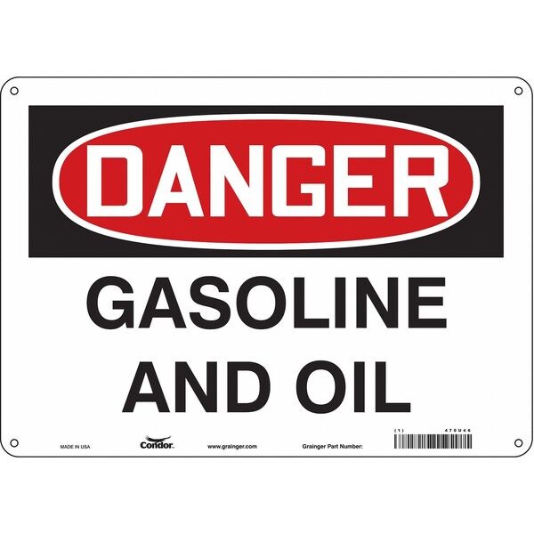Safety Sign, 10 in Height, 14 in Width, Polyethylene, Horizontal Rectangle, English, 470U46