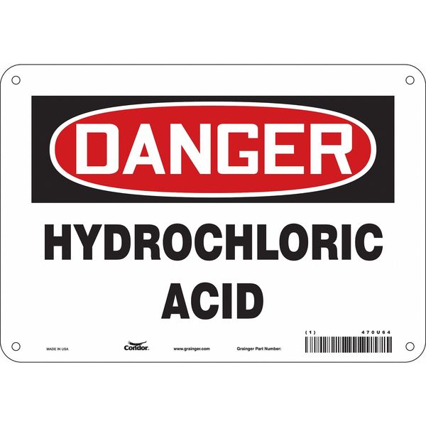 Safety Sign, 7 in Height, 10 in Width, Polyethylene, Vertical Rectangle, English, 470U64