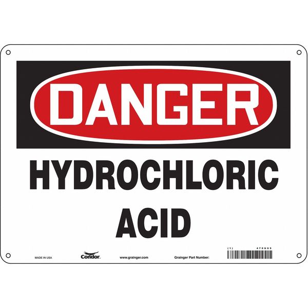 Safety Sign, 10 in Height, 14 in Width, Polyethylene, Horizontal Rectangle, English, 470U65