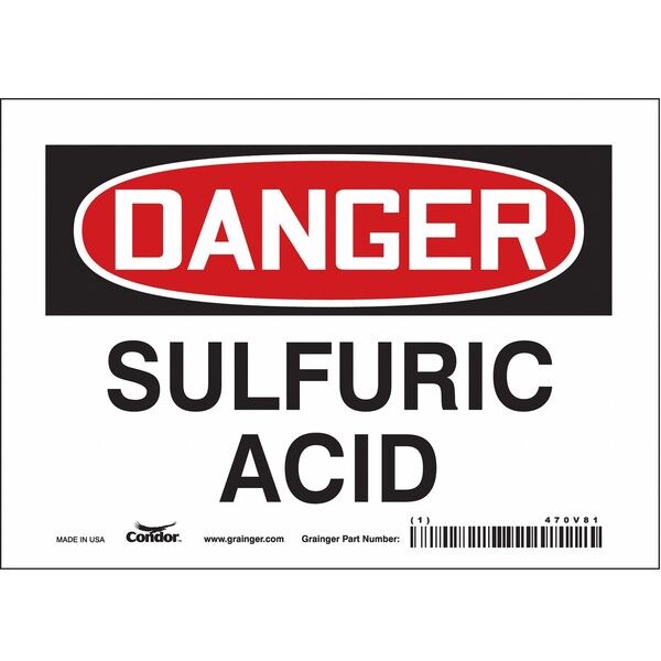 Safety Sign, 5 in Height, 7 in Width, Vinyl, Horizontal Rectangle, English, 470V81