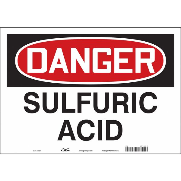 Safety Sign, 14 in H, 20 in W, Vinyl, Horizontal Rectangle, English, 470V84