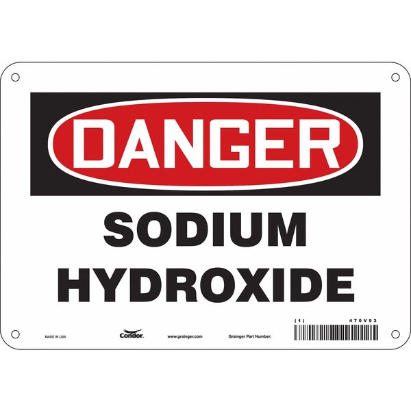 Safety Sign, 7 in Height, 10 in Width, Polyethylene, Vertical Rectangle, English, 470V93