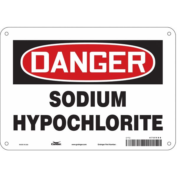 Safety Sign, 7 in Height, 10 in Width, Polyethylene, Vertical Rectangle, English, 470V99