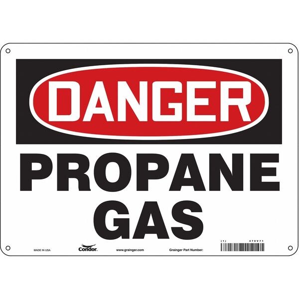 Safety Sign, 10 in Height, 14 in Width, Polyethylene, Horizontal Rectangle, English, 470V71