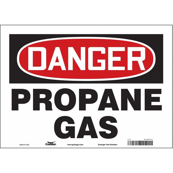 Safety Sign, 10 in Height, 14 in Width, Vinyl, Horizontal Rectangle, English, 470V73