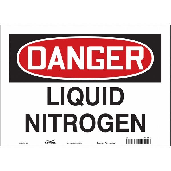 Safety Sign, 10 in Height, 14 in Width, Vinyl, Horizontal Rectangle, English, 470V08