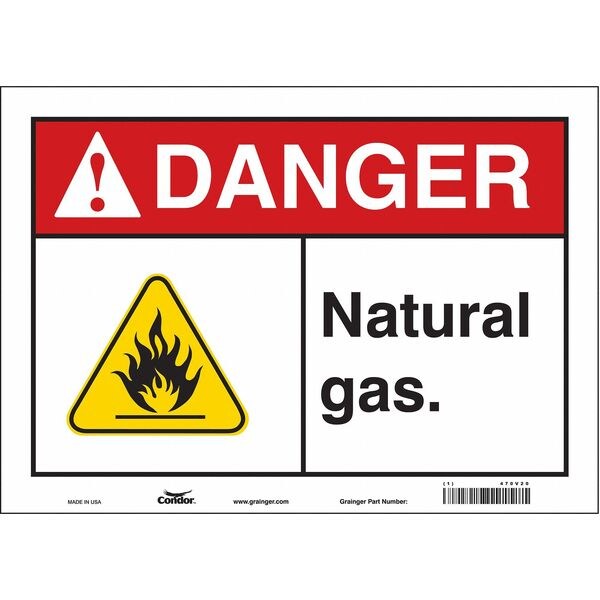 Safety Sign, 10 in Height, 14 in Width, Vinyl, Horizontal Rectangle, English, 470V20