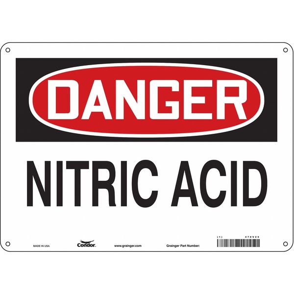 Safety Sign, 10 in Height, 14 in Width, Polyethylene, Horizontal Rectangle, English, 470V25