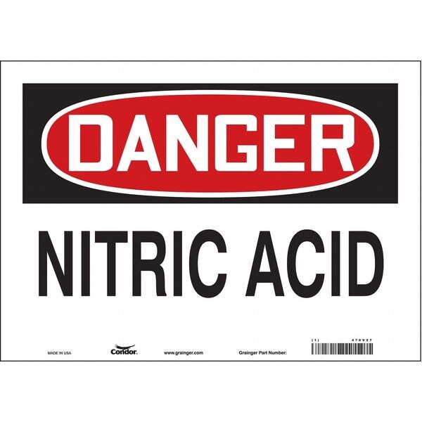 Safety Sign, 10 in Height, 14 in Width, Vinyl, Horizontal Rectangle, English, 470V27