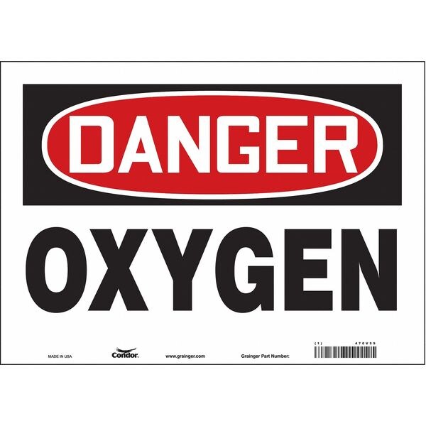 Safety Sign, 10 in Height, 14 in Width, Vinyl, Horizontal Rectangle, English, 470V59