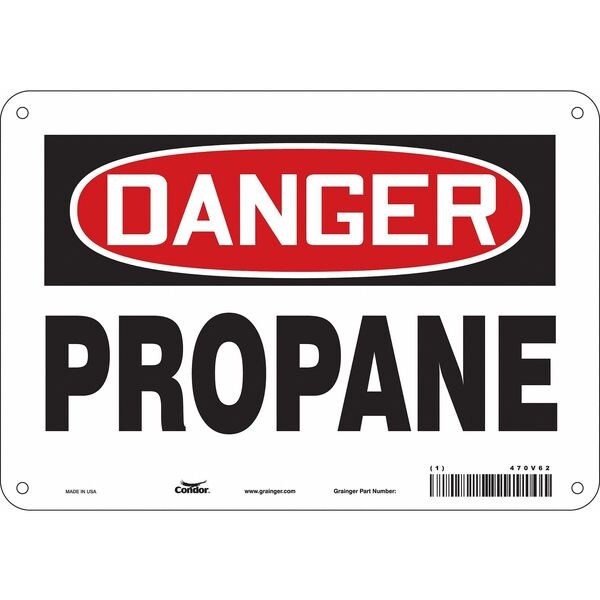 Safety Sign, 7 in Height, 10 in Width, Polyethylene, Vertical Rectangle, English, 470V62