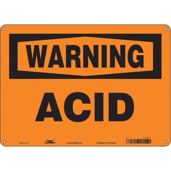 Safety Sign, 10 in Height, 14 in Width, Polyethylene, Horizontal Rectangle, English, 470W07