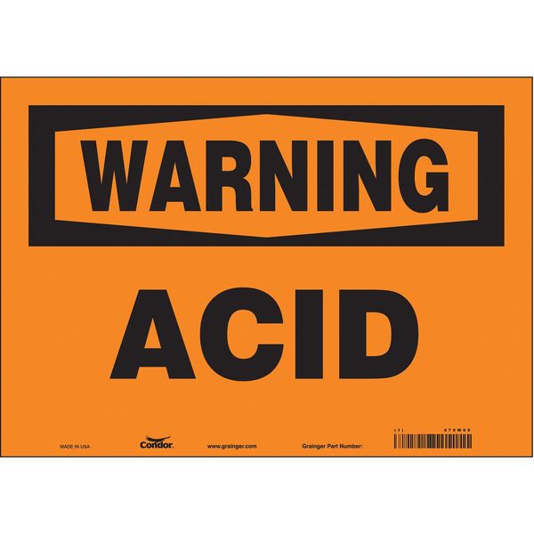 Safety Sign, 10 in Height, 14 in Width, Vinyl, Horizontal Rectangle, English, 470W09