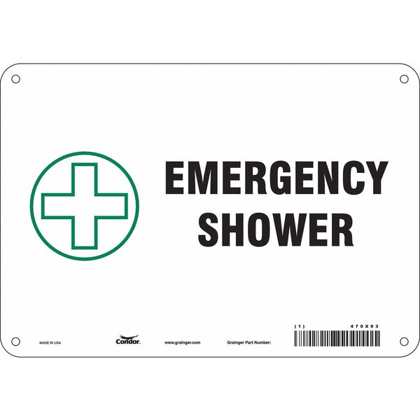Safety Sign, 7 in Height, 10 in Width, Polyethylene, Vertical Rectangle, English, 470X93