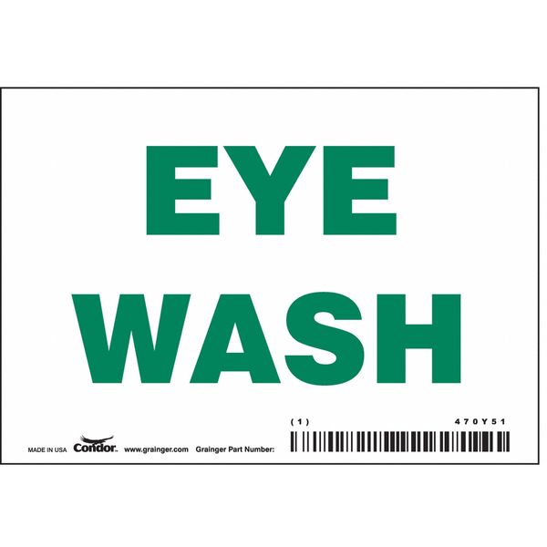 Safety Sign, 3 1/2 in Height, 5 in Width, Vinyl, Horizontal Rectangle, English, 470Y51