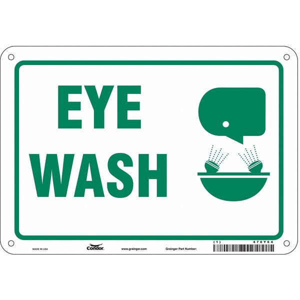 Safety Sign, 7 in Height, 10 in Width, Polyethylene, Vertical Rectangle, English, 470Y64
