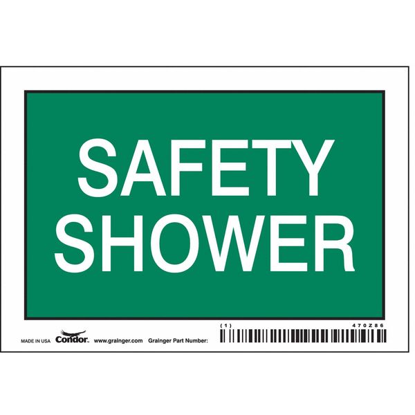 Safety Sign, 3 1/2 in Height, 5 in Width, Vinyl, Horizontal Rectangle, English, 470Z86
